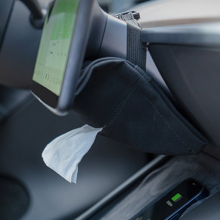 Alcantara Hidden Tissue Box for Tesla Model 3 & Model Y: Complete EV Owner's Guide