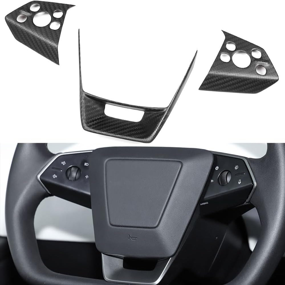 Cybertruck Steering Wheel Voice Control Trim | Glossy/Matte Real Carbon Fiber: Complete EV Owner's Guide