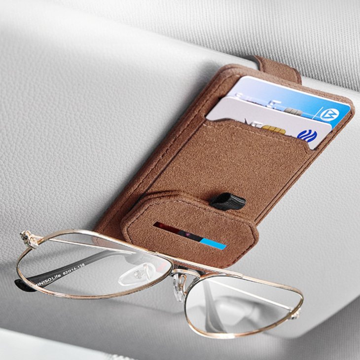 Multi-Functional Leather Glasses Holder Clip for Tesla Model Y/3/S/X: Complete EV Owner's Guide