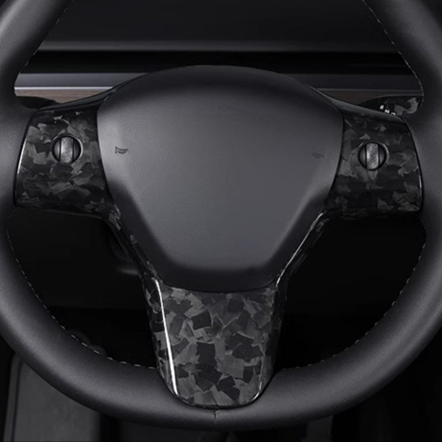 Model 3 / Y Steering Wheel Patch - Carbon Fiber Interior Mods