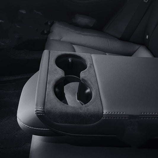 Alcantara Rear Cup Holder Cover for Model 3 Highland / Model Y Juniper | Water-Resistant