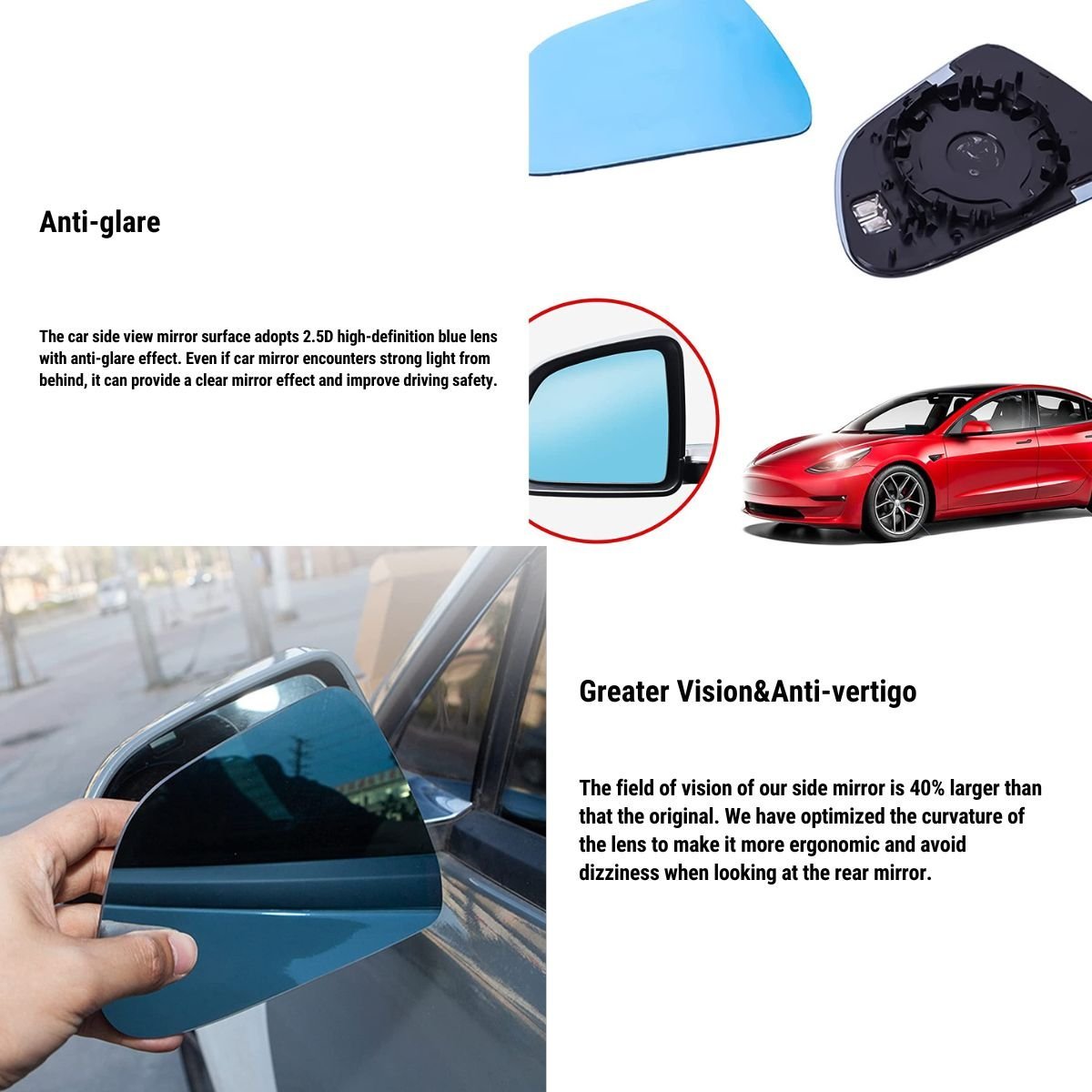 Rearview Mirror Blade for Tesla Model 3/Y/X/S