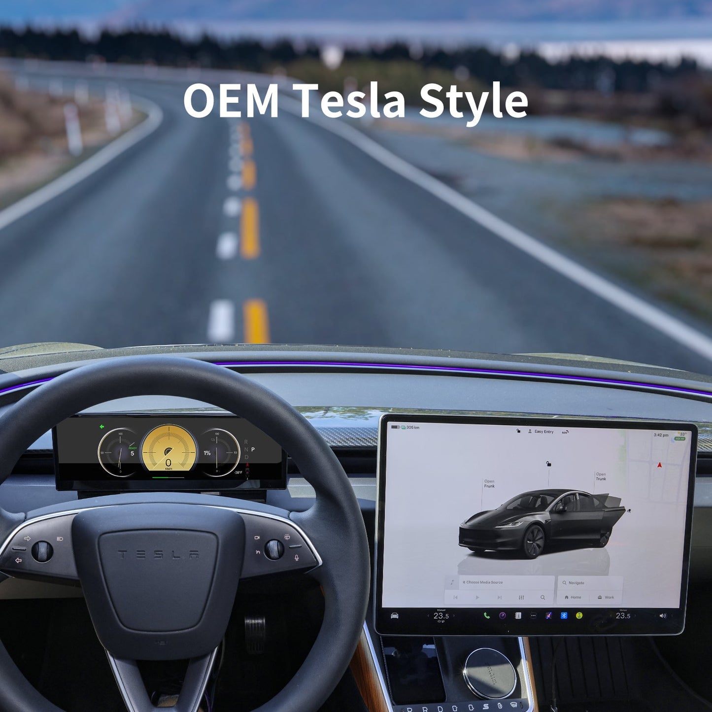 TESERY 10.88′′ Touch Screen Instrument Cluster Dashboard Display for Model 3/Y